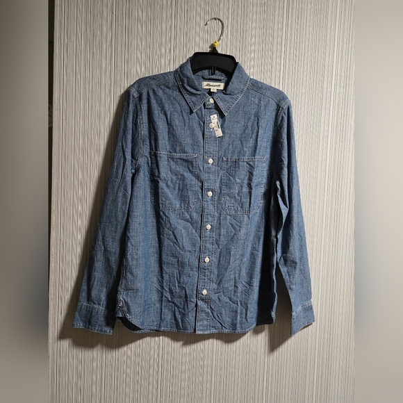 Madewell Men's Button Up Shirt In Japanese Chambray  Size Small - Picture 8 of 12